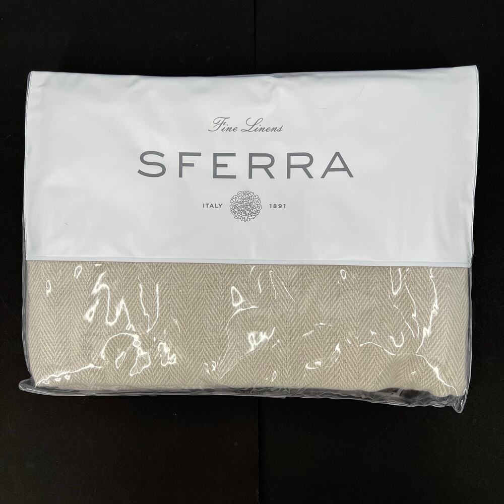 Sferra Italy Fine linen chevron cotton throw  Celine 9701